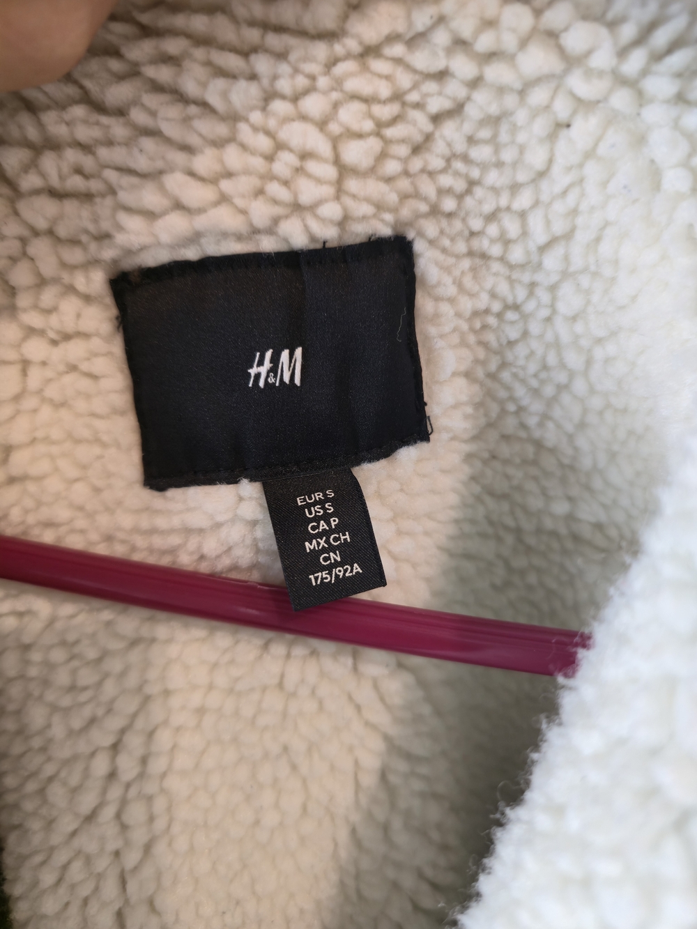 H&M Cream Sherpa-Lined Jacket with Brown Trim - Picture 6 of 6